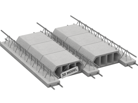Concrete Floor Slab Block System 3D 模型