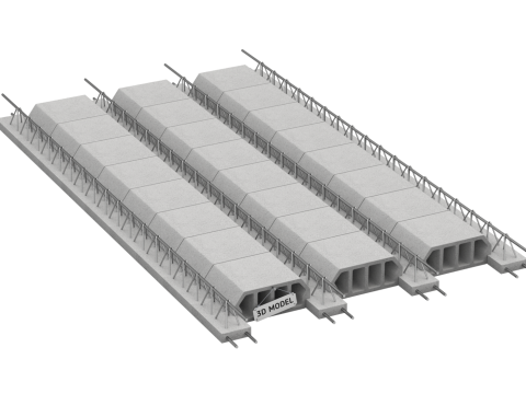 Concrete Floor Slab Block System Modelo 3D