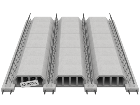 Concrete Floor Slab Block System Modelo 3D