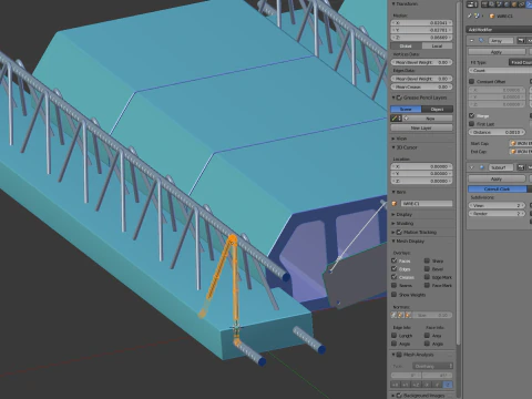 Concrete Floor Slab Block System 3D Model