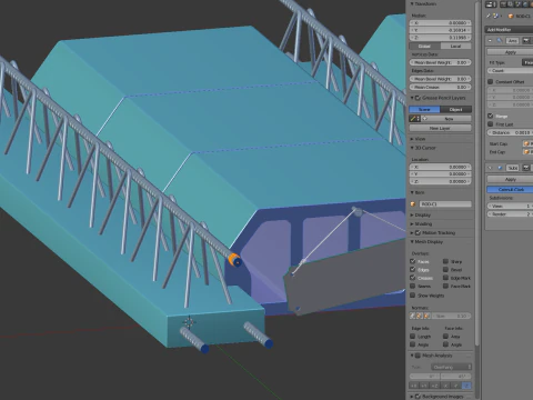 Concrete Floor Slab Block System 3D Model