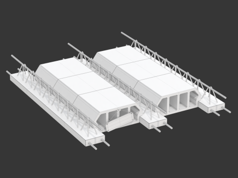 Concrete Floor Slab Block System Modelo 3D
