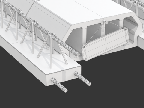 Concrete Floor Slab Block System Modelo 3D
