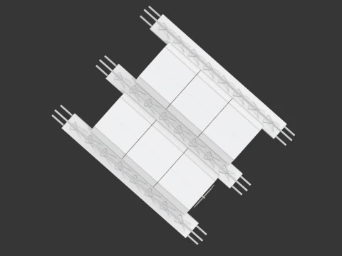 Concrete Floor Slab Block System 3D Model