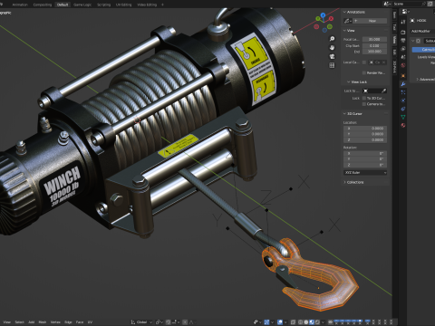 Electric Winch Modelo 3D