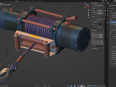 Electric Winch Modelo 3D