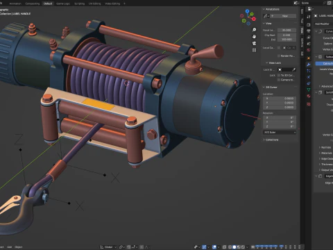 Electric Winch 3D Model