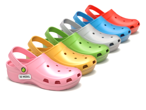 Garden Rubber Clogs Shoes 3D Модель