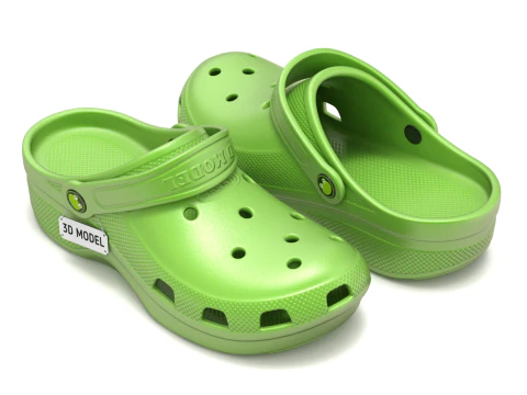 Garden Rubber Clogs Shoes 3D Model