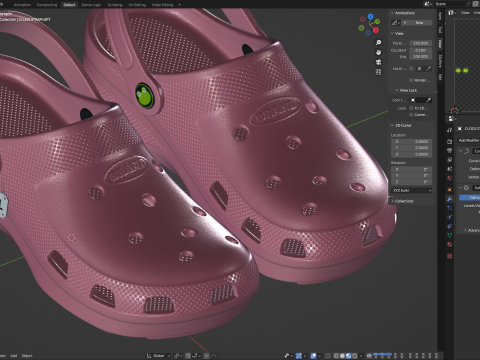 Garden Rubber Clogs Shoes 3D Модель
