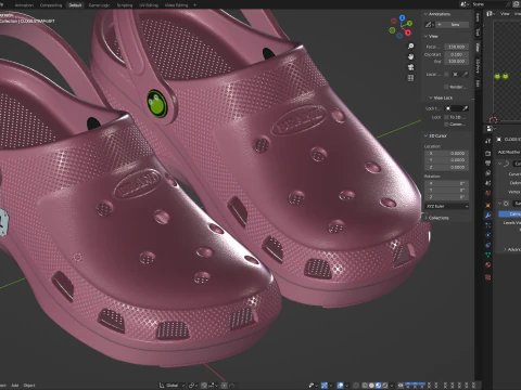 Garden Rubber Clogs Shoes 3D Model
