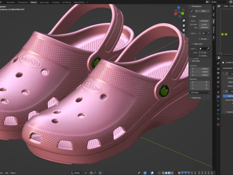 Garden Rubber Clogs Shoes 3D Model