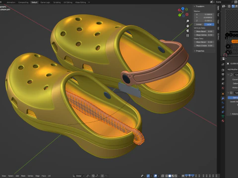 Garden Rubber Clogs Shoes 3D Model