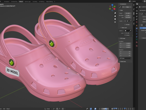 Garden Rubber Clogs Shoes 3D Модель