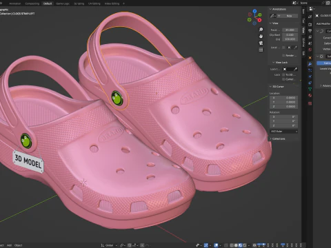 Garden Rubber Clogs Shoes 3D Model