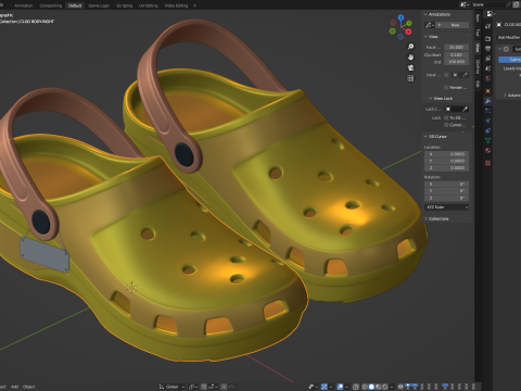 Garden Rubber Clogs Shoes 3D Модель