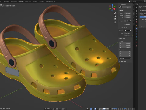 Garden Rubber Clogs Shoes 3D Model