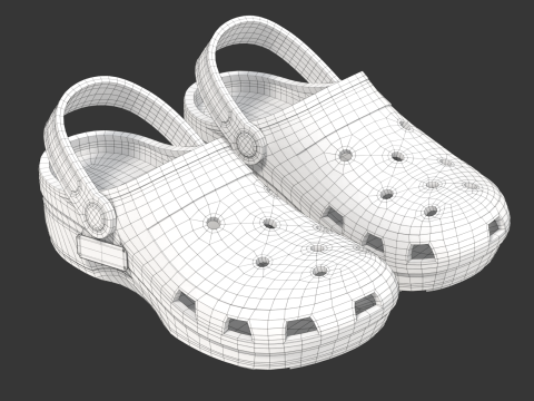 Garden Rubber Clogs Shoes 3D Модель