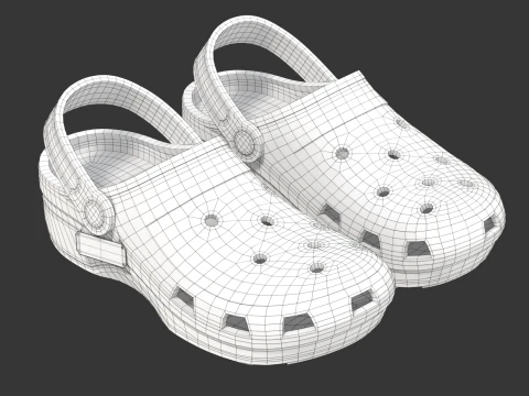 Garden Rubber Clogs Shoes 3D Model