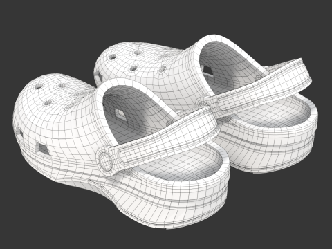 Garden Rubber Clogs Shoes 3D Модель