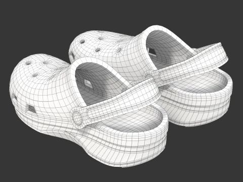 Garden Rubber Clogs Shoes 3D Model