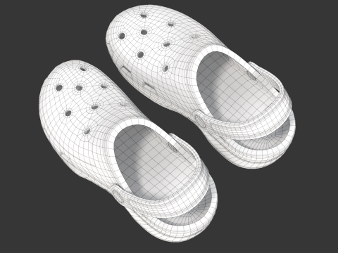 Garden Rubber Clogs Shoes 3D Модель