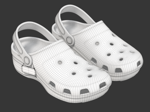 Garden Rubber Clogs Shoes 3D Модель