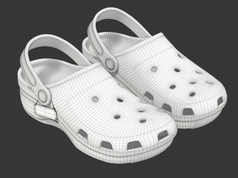 Garden Rubber Clogs Shoes 3D Model