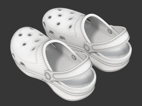 Garden Rubber Clogs Shoes 3D Model