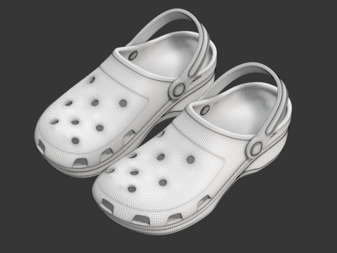 Garden Rubber Clogs Shoes 3D Модель