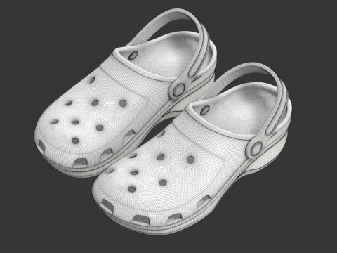 Garden Rubber Clogs Shoes 3D Model