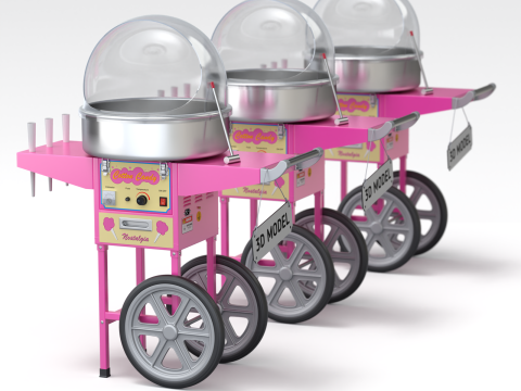 Cotton Candy Machine 3D मॉडल