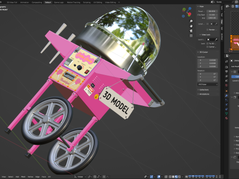 Cotton Candy Machine 3D मॉडल