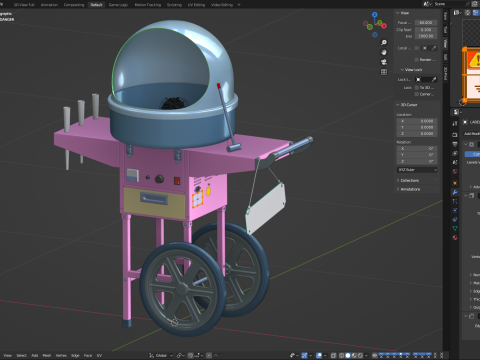 Cotton Candy Machine 3D मॉडल