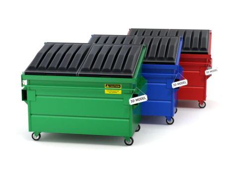 Daur Ulang Tempat Sampah Model 3D