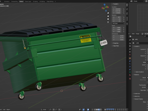 Recycling Dumpster Modelo 3D