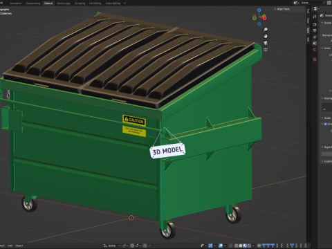Daur Ulang Tempat Sampah Model 3D
