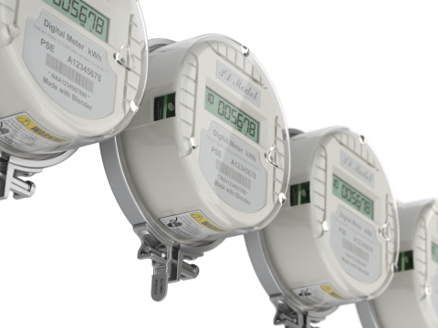 Smart Electric Meter 3D-Modell
