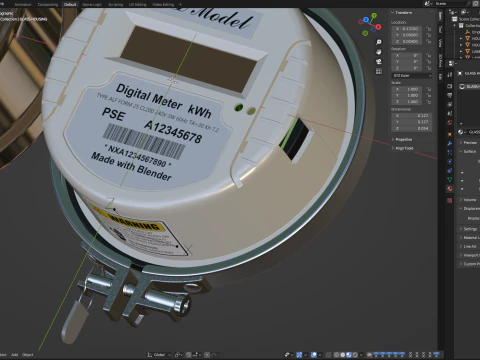 Smart Electric Meter 3D Model