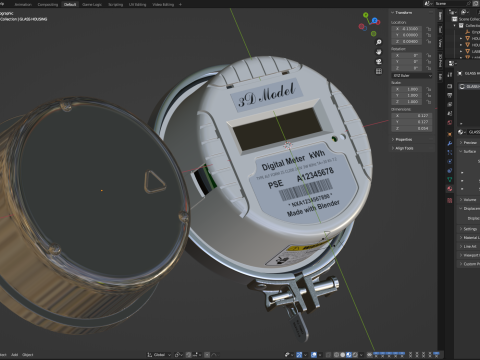Smart Electric Meter 3D-Modell