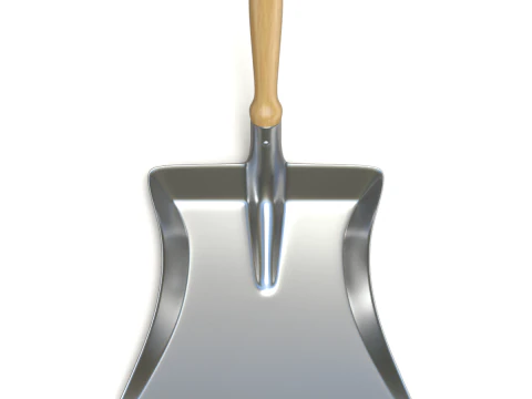 Straw Broom with Dustpan 3D Model