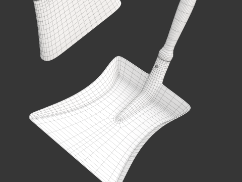 Straw Broom with Dustpan Modèle 3D