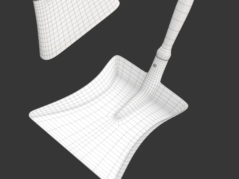 Straw Broom with Dustpan 3D Model