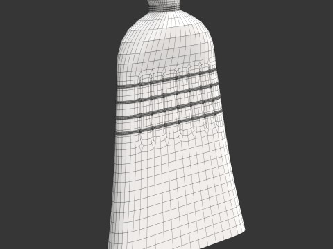 Straw Broom with Dustpan Modèle 3D