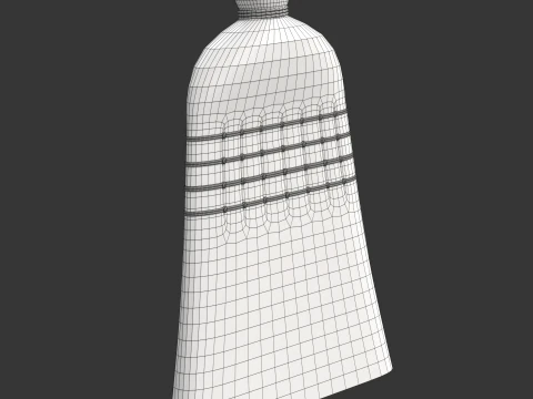 Straw Broom with Dustpan 3D Model