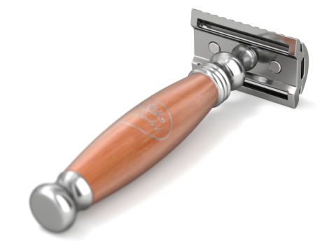 Shaving Kit with Wooden Handles Model 3D