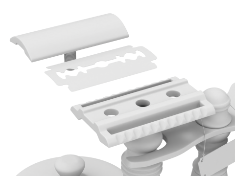 Shaving Kit with Wooden Handles Model 3D