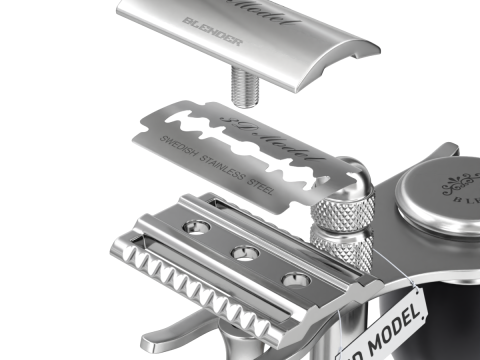 Shaving Kit with Metal Handles 3D Model