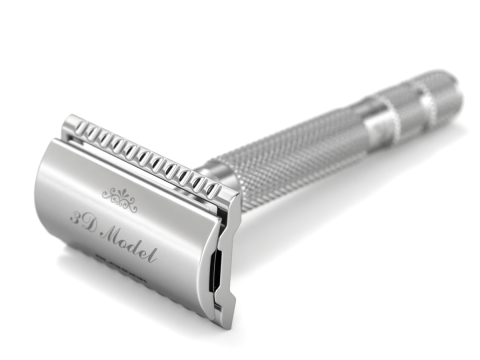 Shaving Kit with Metal Handles 3D Model