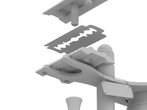 Shaving Kit with Metal Handles 3D Model